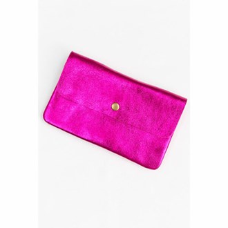 Metallic Fuchsia Clutch Crossbody Bag