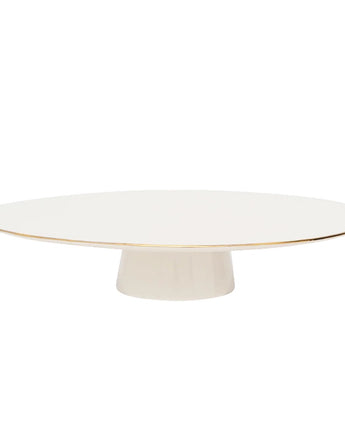 Good Morning Cake Stand White/Gold Trim