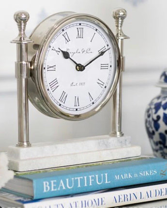 Column Clock Silver