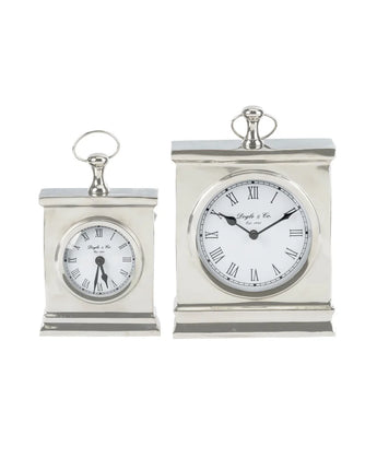 Large Mantle Clock Silver