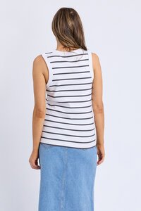 Iris Tank Charcoal Stripe