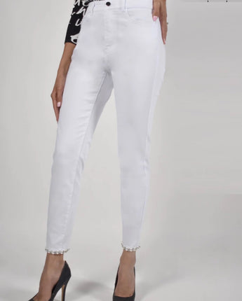 Bow Trim Jeans White