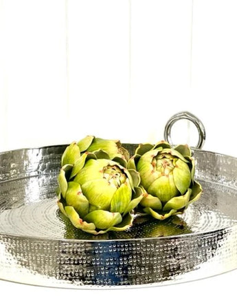 Hammered Round Serving Tray