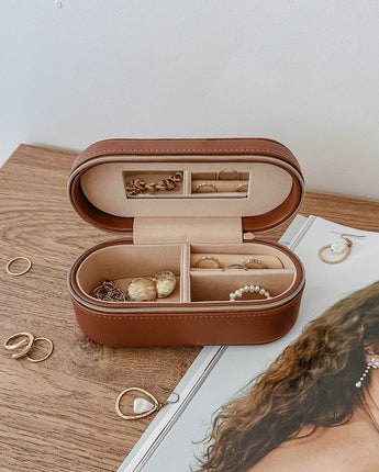 Charlee Jewellery Case Tan