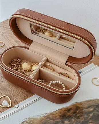 Charlee Jewellery Case Tan