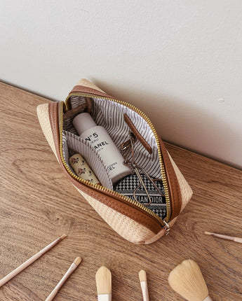 Brianna Makeup Bag Natural Tan