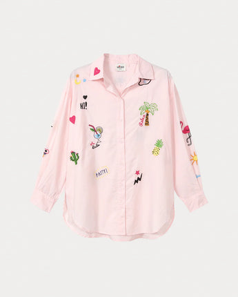 Pink Madison Oversized Embroidered Shirt