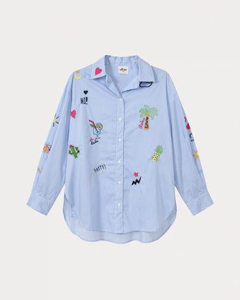 Stripe Madison Oversized Embroidered Shirt