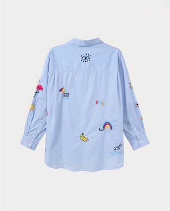 Stripe Madison Oversized Embroidered Shirt