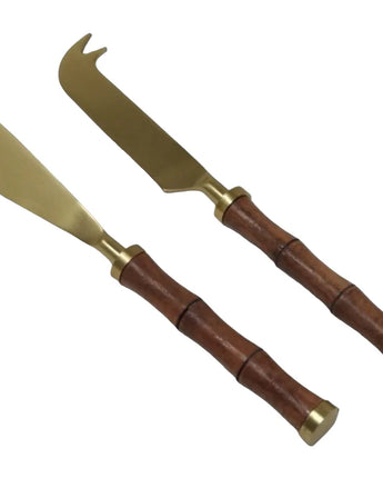 Gold Bamboo Cheese Set