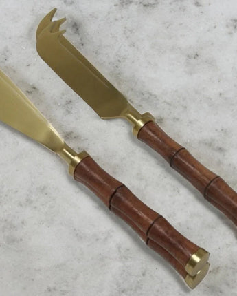 Gold Bamboo Cheese Set
