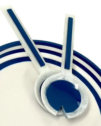 Resin Salad Servers Navy/White