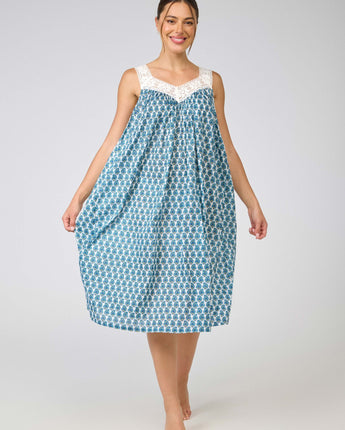 Blue Paisley Lace Nightie