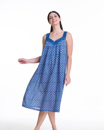 Navy Lace V Nightie