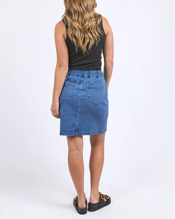 Rio Denim Skirt Mid Blue