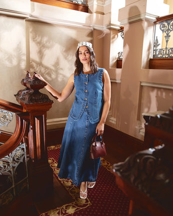 Abbott Skirt Mid Blue