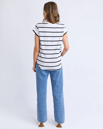 Manly Stripe Tee White/Black