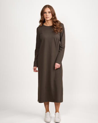 Cotton Knit Dress Moss