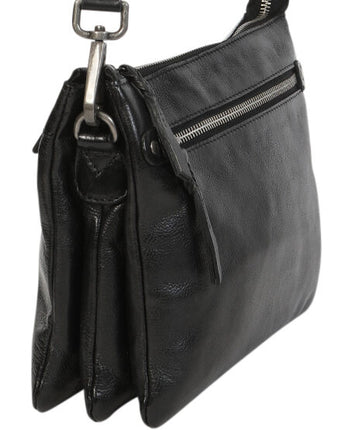 Black Leather Crossbody Bag