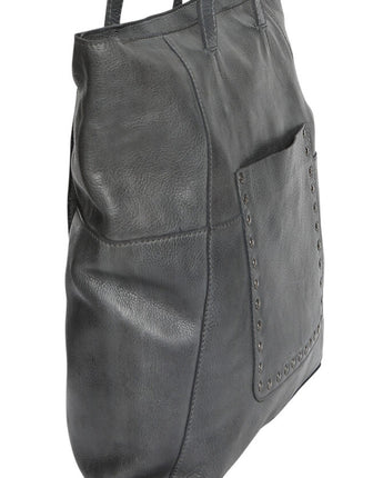 Steel Vintage Leather Tote