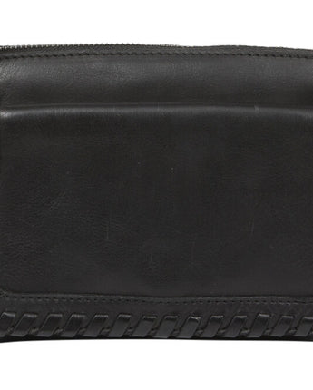 Black Leather Stitch Bag