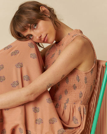 Melocoton Smocked Maxi Dress