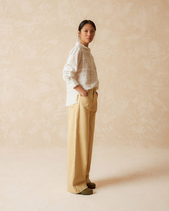 Lace Insert Shirt Blanco
