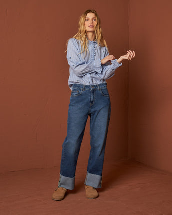 Embroidered Ruffles Shirt Provenza