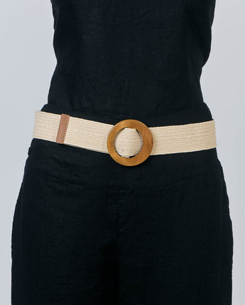 Ivory Braided Stretch Belt