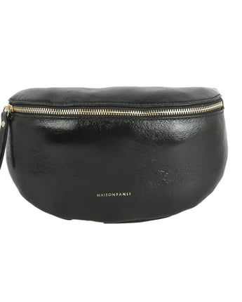 Leather Bumbag Metallic Midnight