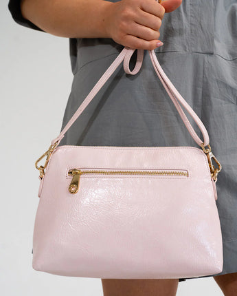 Blush Crinkle Burbank Crossbody Bag