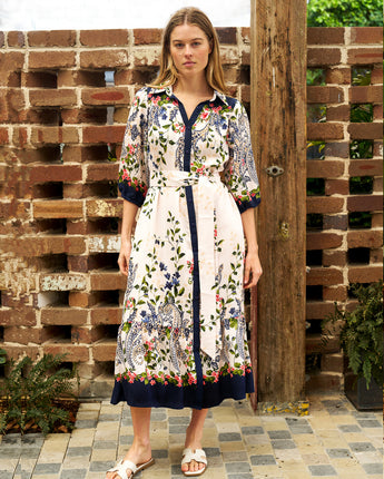 Celestia Midi Dress Navy Floral