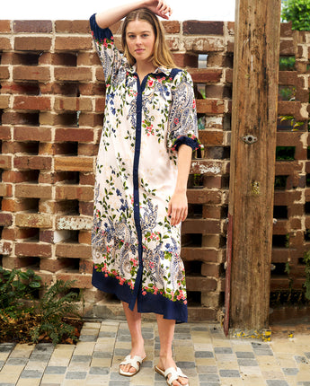 Celestia Midi Dress Navy Floral
