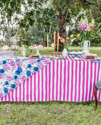 Bec Fing Designs Tablecloth - Hot Pink Stripe