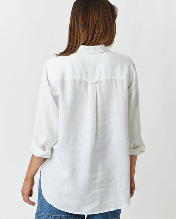 Boyfriend Linen Shirt White