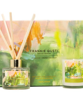Duo Set Pistachio & Salted Caramel Diffuser & Candle
