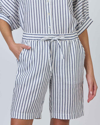 Linen Shorts Blue Stripe
