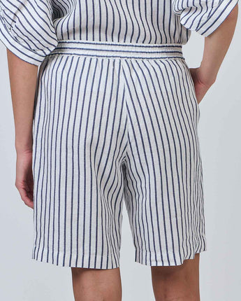Linen Shorts Blue Stripe