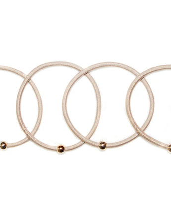 Gold Bead Elastics Beige 4 Pack