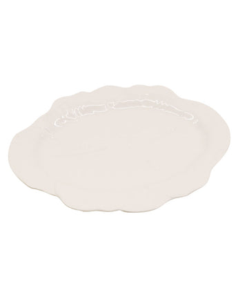 White Melamine Cabbage Oval Platter 50cm