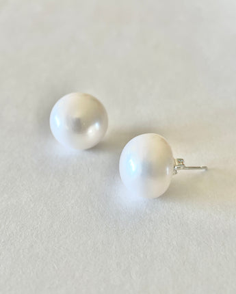 Greybird Chloe Pearl Studs - 13mm Genuine Freshwater Pearls