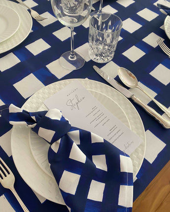 Bec Fing Designs Napkins - Navy Check (Set of 4)