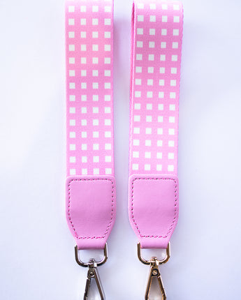 Wristlet/Keyring Pink Check