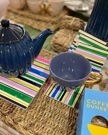 Bec Fing Designs Rugby Stripe Coaster Set