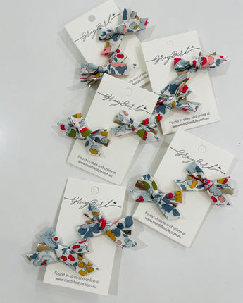 Liberty Bow Hair Clip Grey