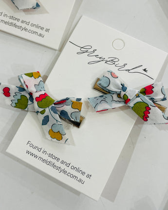 Liberty Bow Hair Clip Grey
