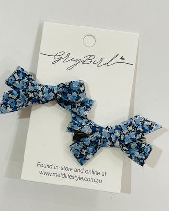 Liberty Bow Hair Clip Blue