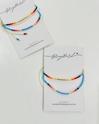 Blueberry Duo Bead Bracelet Greybird