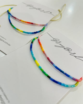 Rainbow Duo Bead Bracelet Greybird
