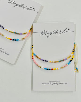 Banana Duo Bead Bracelet Greybird